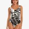 Roidal Black and White Soft Cup Swimsuit Clearance