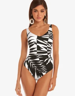 Roidal Black and White Soft Cup Swimsuit Clearance