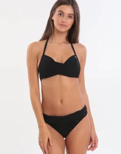 Banana Moon Black Eyro Twist Halter Bikini Top - Black Best