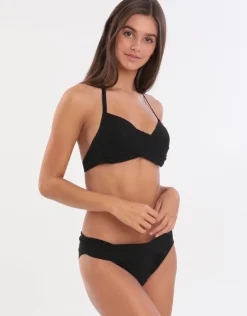 Banana Moon Black Eyro Twist Halter Bikini Top - Black Best