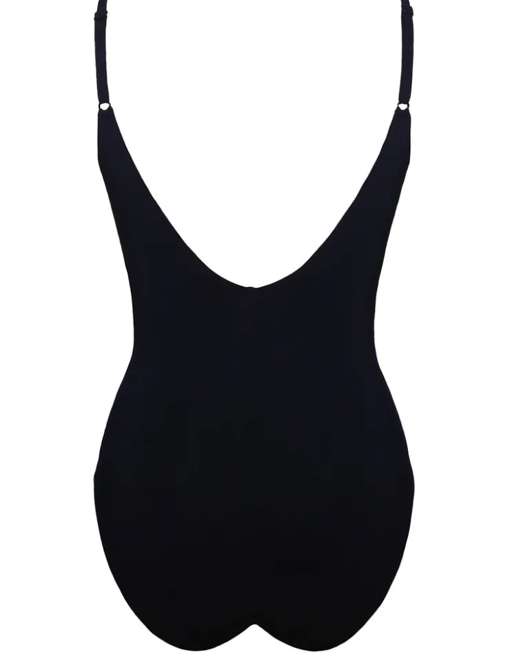 Maryan Mehlhorn Blackout Hand Embroidered Swimsuit - Black New