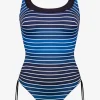 Charmline Blue Illusion Inclusive Fit Swimsuit - Blue and White Fashion