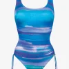 Charmline Blue Symphony Inclusive Fit Swimsuit - Aqua Flow Outlet