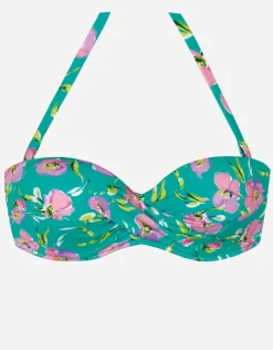Tessy Blume Bandeau Bikini Top - Mint Floral Hot