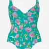 Tessy Blume Wrap Front Swimsuit - Mint Floral Discount