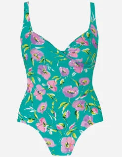 Tessy Blume Wrap Front Swimsuit - Mint Floral Discount