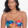 Lauren Ralph Lauren Bold Abstract Floral V Wire Bandeau Bikini Top New