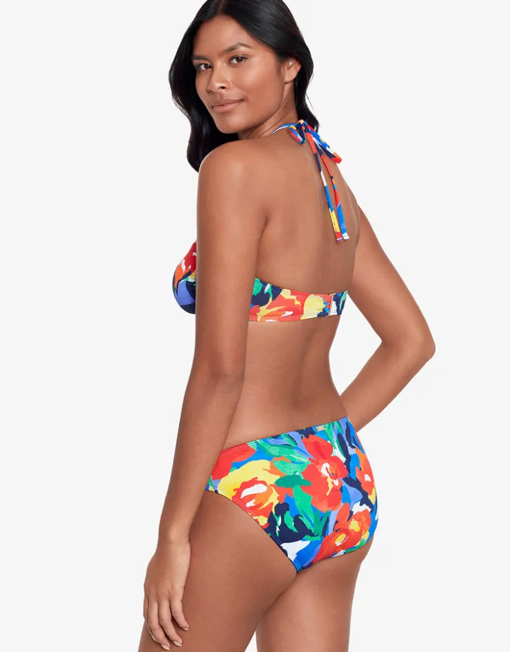 Lauren Ralph Lauren Bold Abstract Floral V Wire Bandeau Bikini Top New