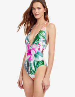 Gottex Bora Bora Plunge Swimsuit - White Clearance