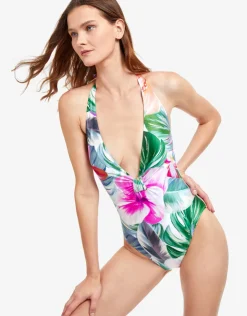 Gottex Bora Bora Plunge Swimsuit - White Clearance