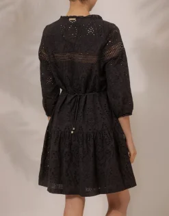 Heidi Klein Borneo Lace Insert Mini Tunic - Black Best