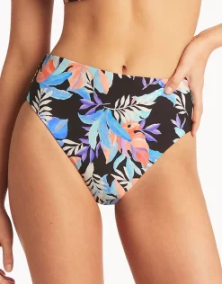 Sea Level Botanica Retro High Waist Bikini Pant - Black Best