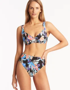 Sea Level Botanica Retro High Waist Bikini Pant - Black Best