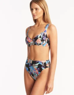 Sea Level Botanica Retro High Waist Bikini Pant - Black Best
