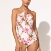 Maryan Mehlhorn Botanique Peep Hole Swimsuit - Tangy Pink Discount