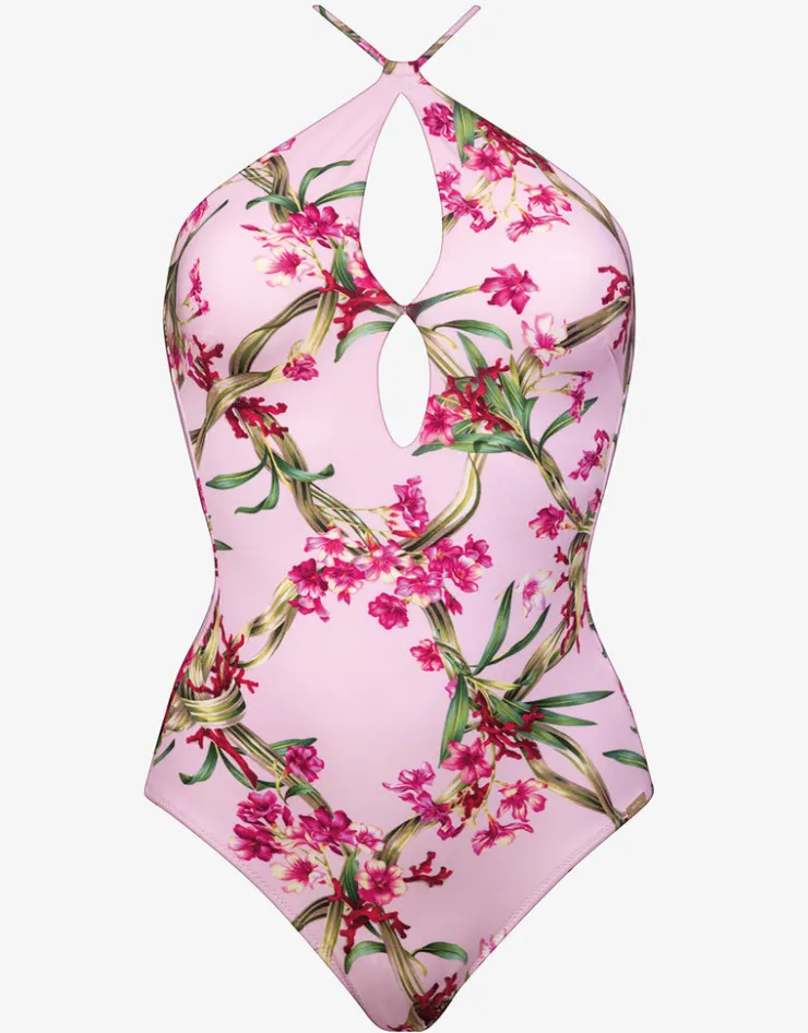 Maryan Mehlhorn Botanique Peep Hole Swimsuit - Tangy Pink Discount