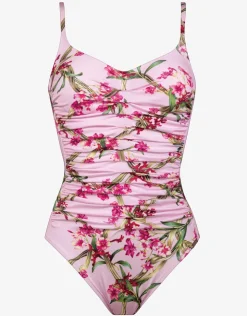 Maryan Mehlhorn Botanique Ruched Underwired Swimsuit - Tangy Pink Hot