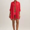 Polo Ralph Lauren Boyfriend Shirt - Coral Hot