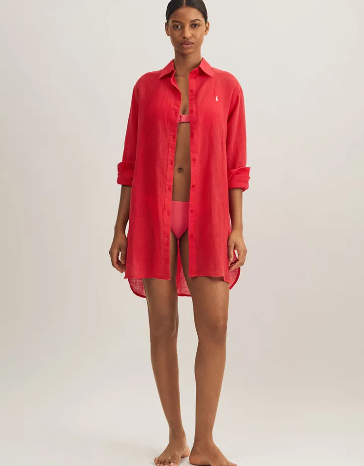 Polo Ralph Lauren Boyfriend Shirt - Coral Hot