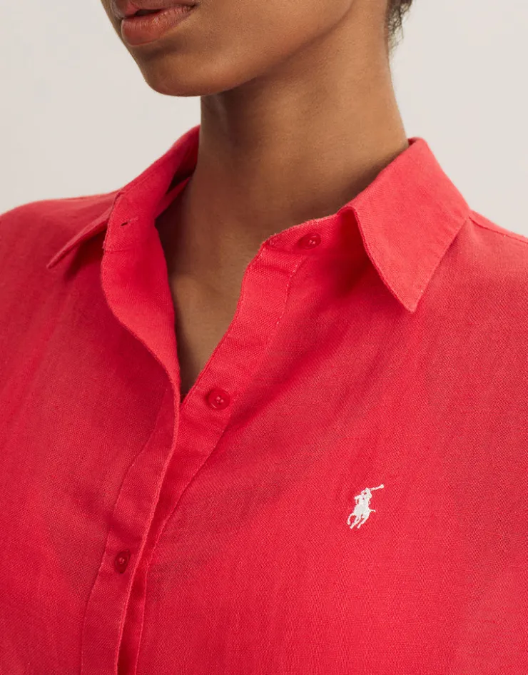 Polo Ralph Lauren Boyfriend Shirt - Coral Hot