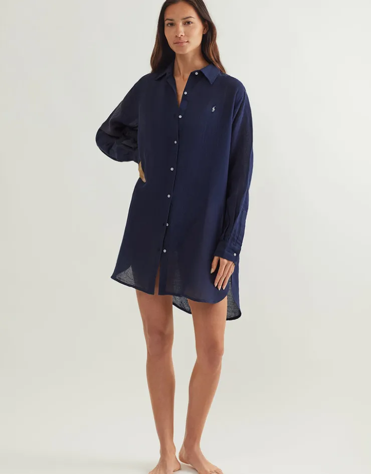 Polo Ralph Lauren Boyfriend Shirt - Navy Hot