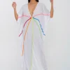 Pitusa Braided Front Kaftan - White Outlet