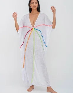 Pitusa Braided Front Kaftan - White Outlet