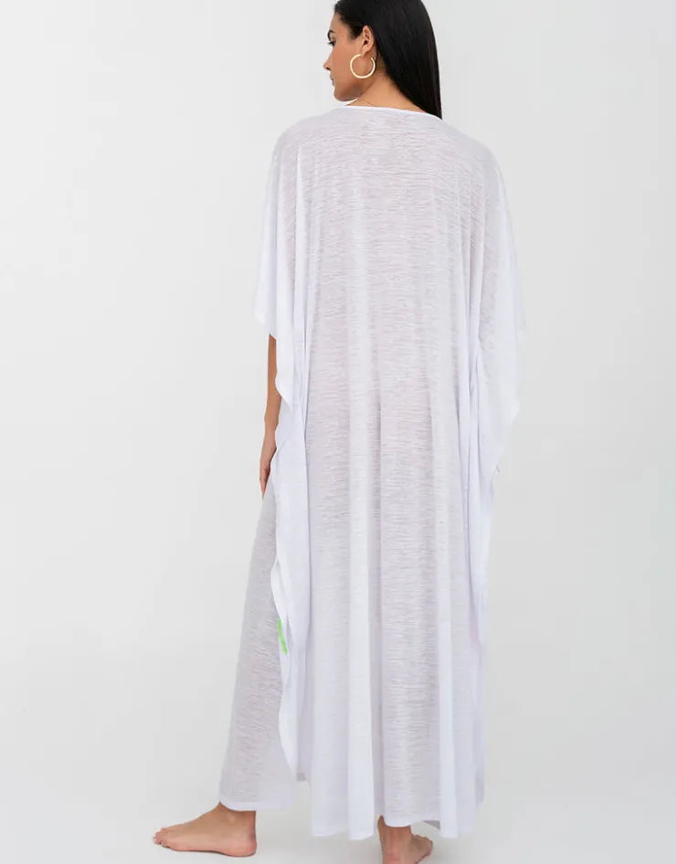 Pitusa Braided Front Kaftan - White Outlet
