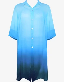 Roidal Brasil Beach Shirt - Blue Ombre Clearance
