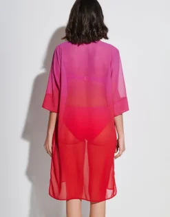 Roidal Brasil Midi Beach Shirt - Flower Pink Outlet