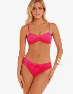 Roidal Brasil Ruched Bandeau Bikini Set - Flower Pink Online