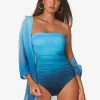 Roidal Brasil Ruched Bandeau Swimsuit - Blue Ombre Discount