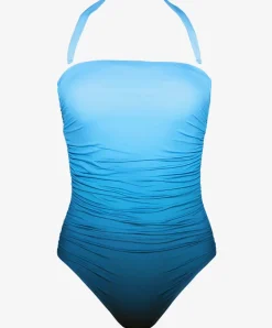 Roidal Brasil Ruched Bandeau Swimsuit - Blue Ombre Discount