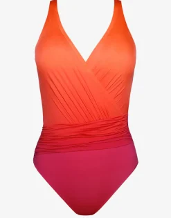 Roidal Brasil Wrap Front Swimsuit - Pink Ombre Hot