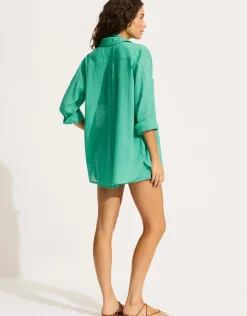 Seafolly Breeze Beach Shirt - Jade Green Discount