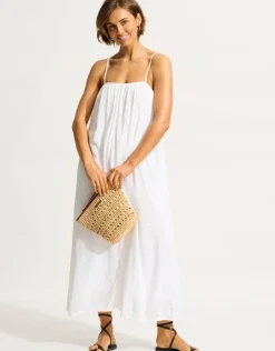 Seafolly Broderie Maxi Dress - White Sale