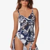 Roidal Cachemire Underwire Crossover Swimsuit - Blue and White Hot