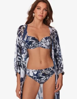 Roidal Cachemire Underwired Bikini Set - Blue and White New