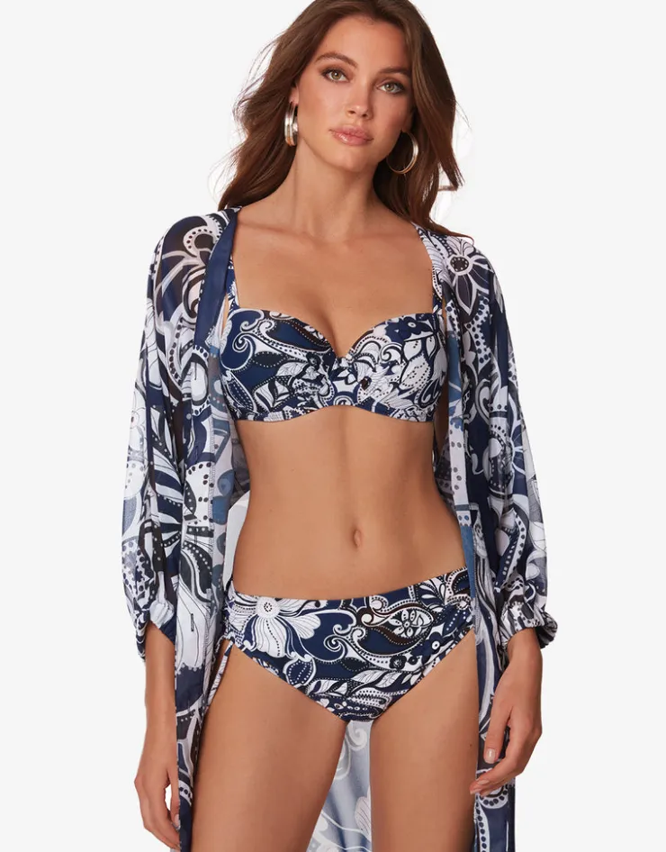 Roidal Cachemire Underwired Bikini Set - Blue and White New