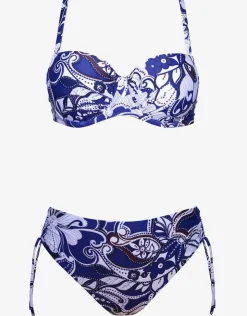 Roidal Cachemire Underwired Bikini Set - Blue and White New