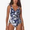 Roidal Cachemire Wrap Front Swimsuit - Blue and White New