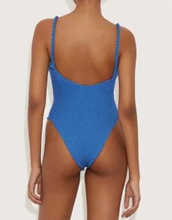 Hunza G Camille Swimsuit - Metallic Denim Hot