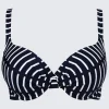 Nuria Ferrer Capri Plunge Bikini Top - Navy Stripe Sale
