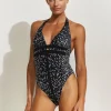 Maryan Mehlhorn Capture Halter Swimsuit - Black Sale