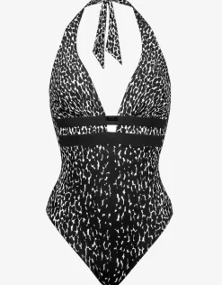 Maryan Mehlhorn Capture Halter Swimsuit - Black Sale