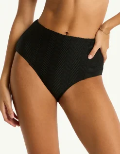 Sea Level Caracus Panelled High Waist Bikini Pant - Black New