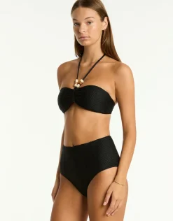 Sea Level Caracus Ring Bandeau Bikini Top - Black Fashion
