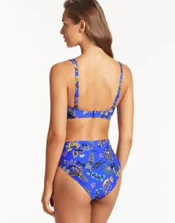 Sea Level Carnivale Cross Front Multi Fit Bikini Top - Cobalt Sale