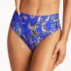 Sea Level Carnivale High Waist Bikini Pant - Cobalt Clearance