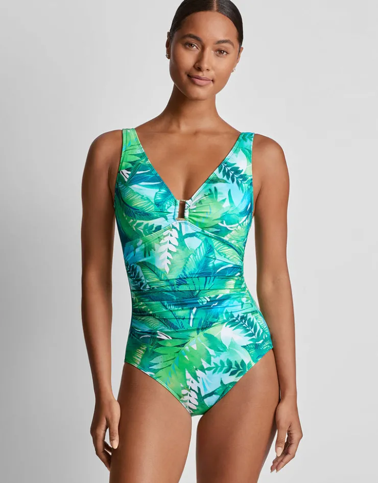 Lauren Ralph Lauren Cartago Palms Ring OTS Underwired Swimsuit - Multi Fashion